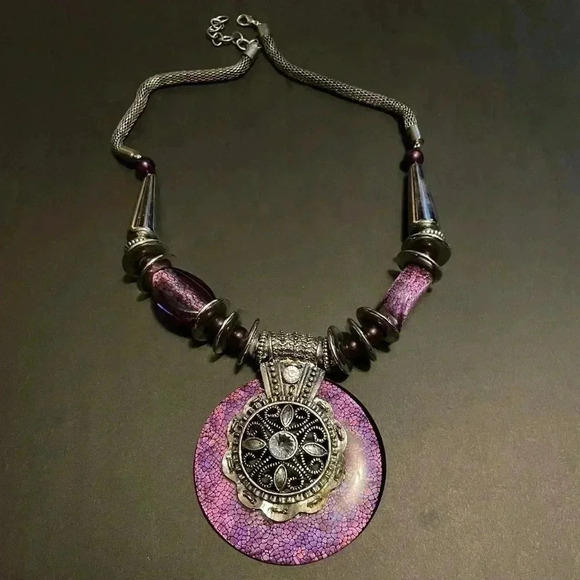 Colorful bohemian metal exaggerated fashionable statement necklace - Picture 1 of 2